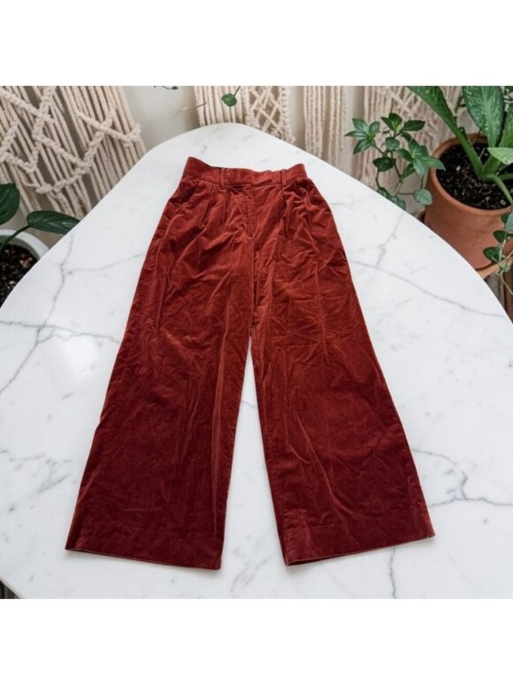 Banana Republic Veluro Relaxed High Waist Ultra Wide Velvet Pants Size 2 Short - Picture 2 of 16